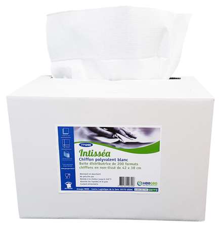Image de CHIFFON POLYVALENT NON TISSE INTISSEA BLANC BOITE DISTRI200F