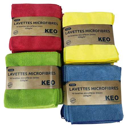 Image de KEO LAVETTE MICROFIBRE 38X38CM ROSE SACHET DE 10
