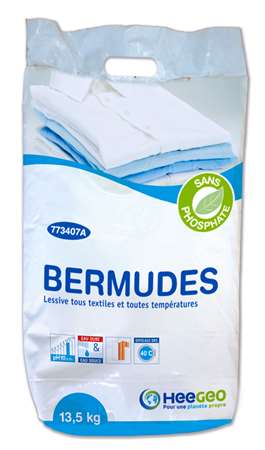 BERMUDES LESSIVE POUDRE SANS PHOSPHATE TOUS TEXTILES 13.5 KG