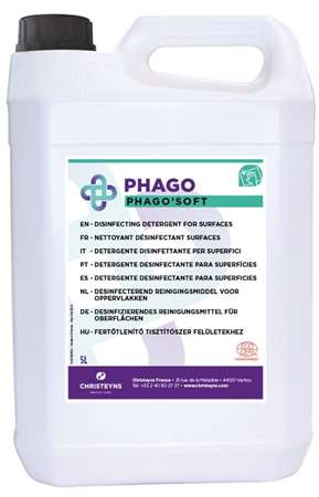 Image de PHAGO'SOFT NETTOYANT DESINFECTANT SURFACE PAE 5L ECOCERT
