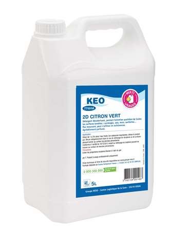 KEO 2D DETERGENT DESODORISANT CITRON VERT 5L