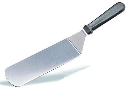 Image de SPATULE INOX COUDÉE-PLEINE-21.5X7.2CM-LONGUEUR TOTALE 37.5CM