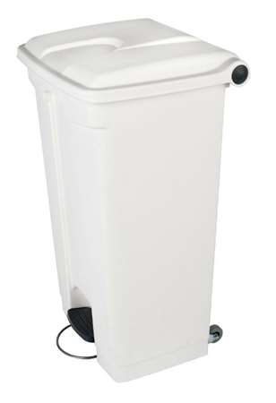 POUBELLE À PÉDALE-90L-COUVERCLE BLANC
