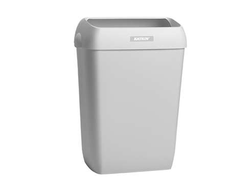 Image de POUBELLE KATRIN 50L AVEC COUVERCLE blanc