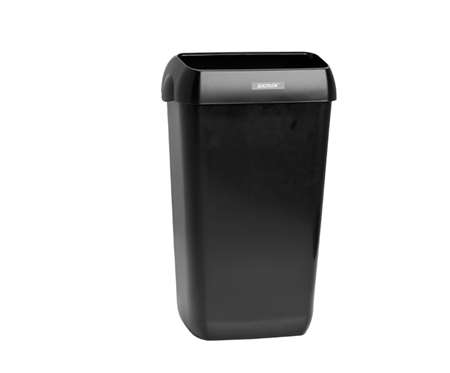 Image de POUBELLE KATRIN 50L AVEC COUVERCLE NOIR