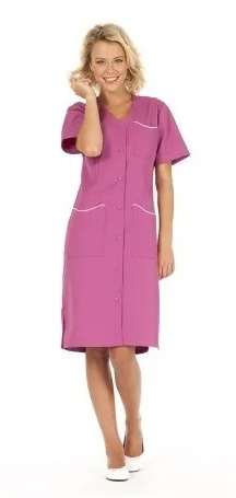 Image de BLOUSE LAURENE MC P/C BLANC/ROSE T5