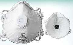 MASQUE FFP2 FILTRANT BLANC A COQUE AVEC VALVE BTE DE 10