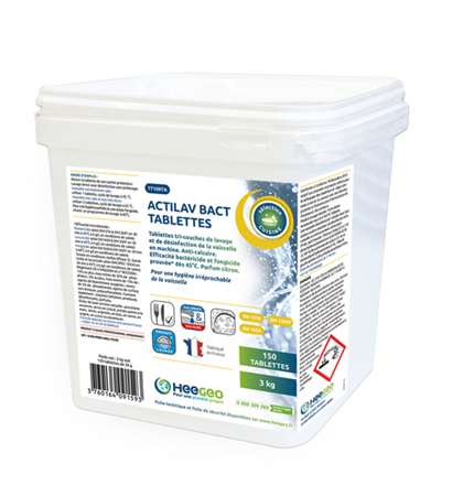 ACTILAV BACT TABLETTES LAVAGE DESINFECT CITRON SEAU 20X150G