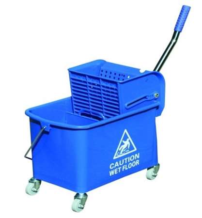 Image de SEAU DE LAVAGE 2X8L BASIC BLEU AVEC PRESSE À PLAT AVEC FONDS