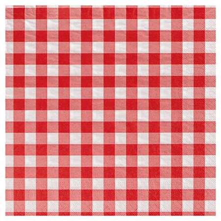 SERVIETTE OUATE 40X40 2F VICHY ROUGE