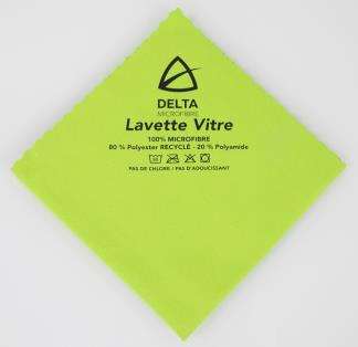 LAVETTE VITRE POLYESTER RECYCLE 40X40CM VERTE 210G/M² X5