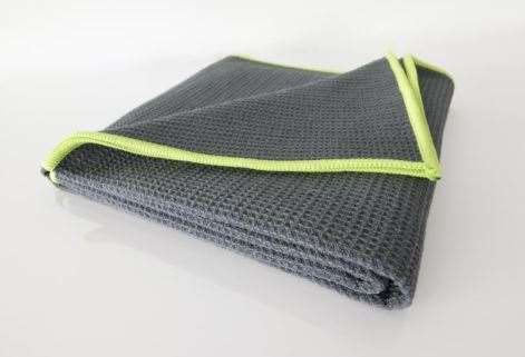 Image de TORCHON VAISSELLE MICROFIBRE GRIS SURJET VERT 40X80CM DELTA