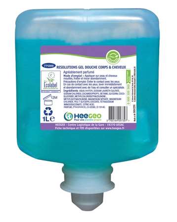 RESOLUTIONS GEL DOUCHE CORPS & CHEVEUX COLIS 6 X 1L ECOLABEL