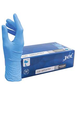 Image de GANT NITRILE BLEU NON POUDRE TAILLE 9/L BOITE 100