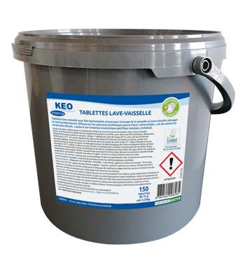 Image de KEO TABLETTE LAVE VAISSELLE SEAU 150 PASTILLES ECOLABEL
