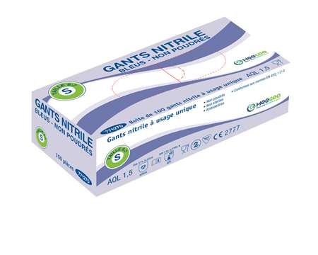 Image de GANTS NITRILE BLEU  NON POUDRE T S - 6/7 (Boîte de 100)