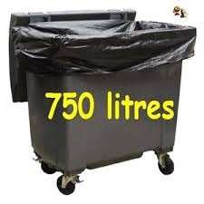 Image de HOUSSES CONTENEURS 750L NOIR 20µ (Carton de 100)
