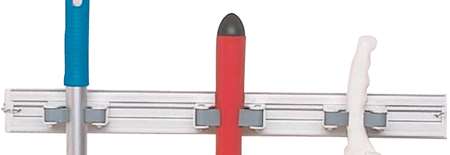 Image de SUPPORT MURAL DE RANGEMENT INOX COMPLET 3 ANNEAUX